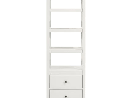 Delaney - 4 Shelf Bookcase With Top Storage Tower - White