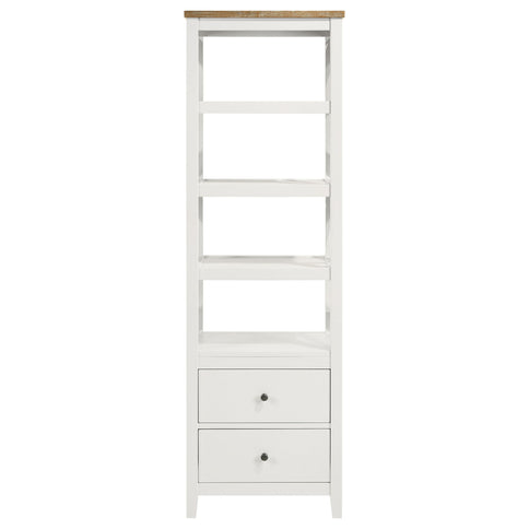 Delaney - 4 Shelf Bookcase With Top Storage Tower - White