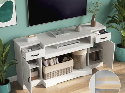 TV Stand With Adjustable Shelves & Double Doors