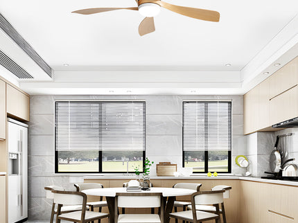 52" Ceiling Fan With 3 Color Dimmable LED Light, 5 Blades, Remote Control, Reversible DC Motor