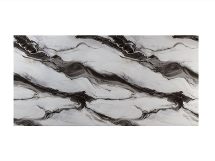 Stacey - Buffet With Storage Drawers And Marble Detailing - Black / Marble