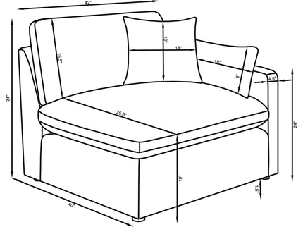 Greeley - 6 Piece Upholstered Modular Sectional Sofa - Ivory