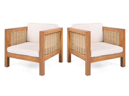 Outdoor Club Chair With Wicker Armrest