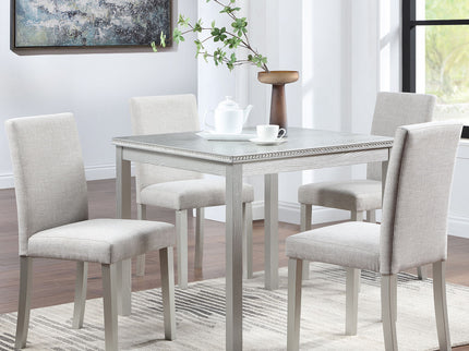 Dining Table Set With Crystal Decoration And Upholstered Chairs