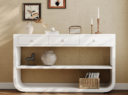 Console Table With 3 Soft Close Drawers & 2 Open Shelves