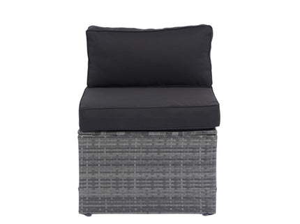 5 Pieces Rattan Sectional Outdoor Furniture Cushioned U Sof Set With 2 Pillow - Gray / Black