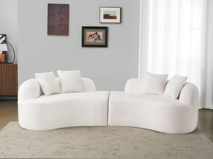 Curved 4 Seater Full Compression Sponge Sofa