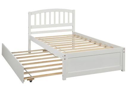Platform Bed Wood Bed Frame With Trundle