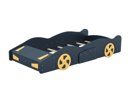 Race Car Shaped Platform Bed With Wheels And Storage