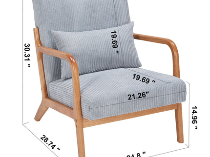 Accent Arm Chair With Pillow Upholstered