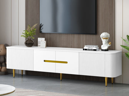 Minimalist TV Stand For TVs Up To 85", Modern Entertainment Center Media Console With 4 Spacious Cabinets For Living Room