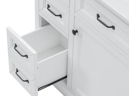 Modern Bathroom Vanity With Sink Top, 4 Drawers And 1 Soft-Close Door