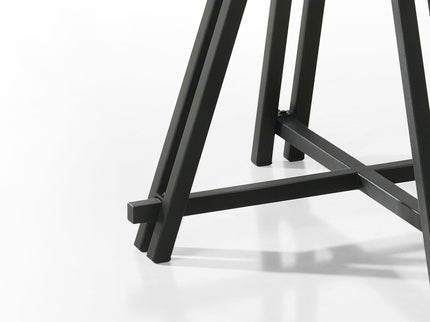 Tate - Round Dining Table With Metal Base - Oak Finish