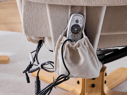 Upholstered Heated Massage 360° Swivel Accent Chair With Ottoman