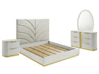 White / 4 Pc. Bed, Nightstand, Dresser, Mirror / Queen