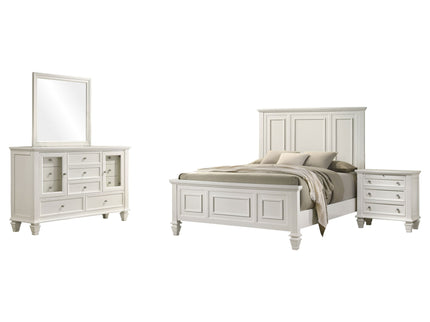 Dennis - 4 Piece Eastern King Bedroom Set - Cream White