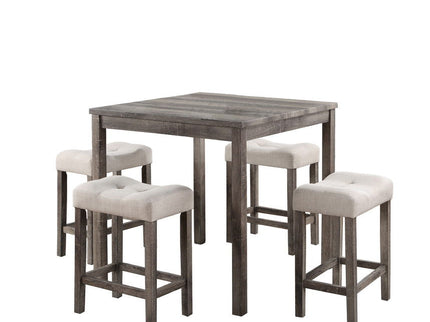 Lucian - Counter Height Pub Table With Tufted Stools