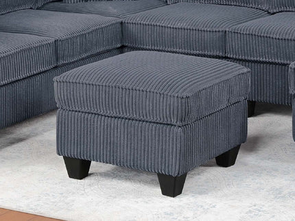 Left Arm Facing Loveseat With USB Port 5 Piece Sectional Set Corner Wedge Armless Chair Cocktail Ottoman Upholstered Living Room Furniture - Dark Gray