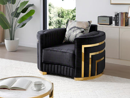 Soledad - Chair Upholstered With Hued Accents - Black