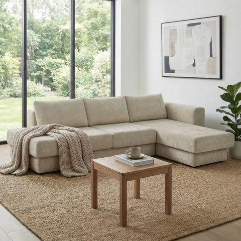 L-Shaped Modular Sofa With Double Layer Cushion