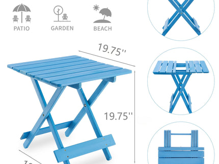 Folding Square Table For Backyard - Blue