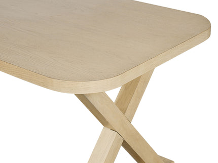 Dining Table With X-Shaped Legs, Rectangular Indoor - Natural