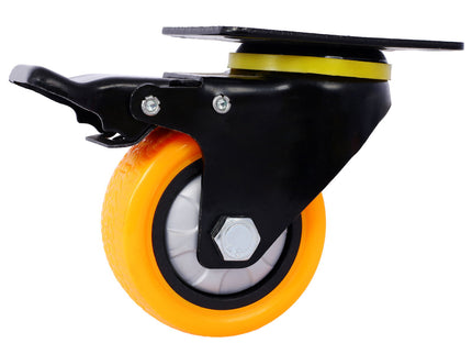 Heavy Duty Furniture Dolly Trolley Car, Aluminum Frame With 3" Tpu Professional Casters, Brake Option