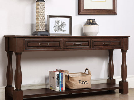 Console Table With 3 Drawers And 1 Bottom Shelf For Entryway - Espresso