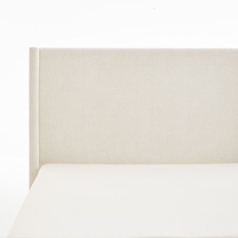 Hosford - Minimalist Upholstered Wingback Bed With Wood Base Platform