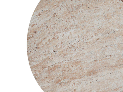 Stylish Outdoor / Indoor Lightweight Concrete Side Table With Travertine - Beige