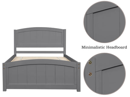Platform Bed & Headboard, Footboard And Wood Slat Support