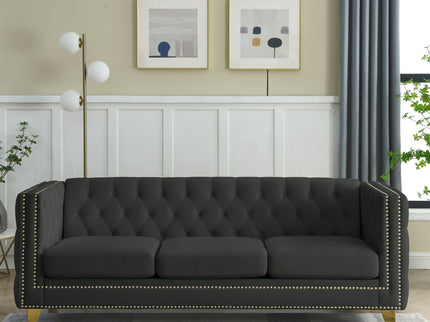 Modern Sofa With Button Tufting, Upholstered Couch For Living Room
