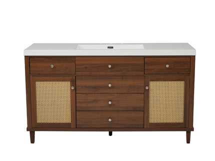 Bathroom Vanity With Sink, 5 Legs, Soft Close Drawers