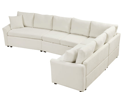 L-Shaped Sofa Convertible Sofa Bed Pull Out Sofa Sleeper With Two Back Pillows, Two USB Ports And Two Power Sockets For Living Room