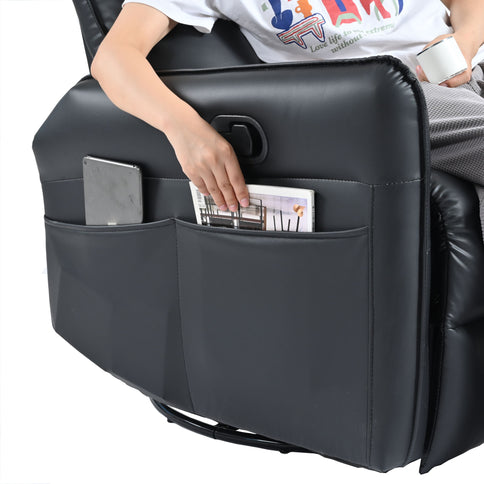 360° Modern Small Rocking Swivel Recliner Chair With Side Pocket