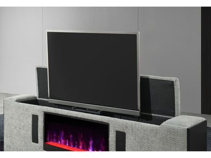 Isaiah - 5 Piece Bedroom Set With TV Lift-LED, Speakers And Fireplace