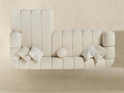 Beatrice - Modern Tufted Right Sectional Sofa - Ivory