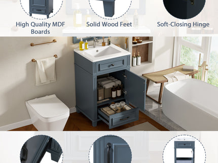 Bathroom Vanity With Sink, Drawer & Soft Closing Door