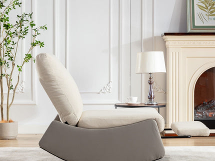 Modern Rocking Chair Recliner, Comfy Rocker Nursery Chair With Footrest, Accent Reading Chair, Upholstered Lounge Chair For Relaxing, Resting, Soft Padded Rocker For Indoor Living Room Bedroom
