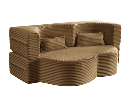 Floor Convertible Sleeper Sofa Bed With 2 Pillows
