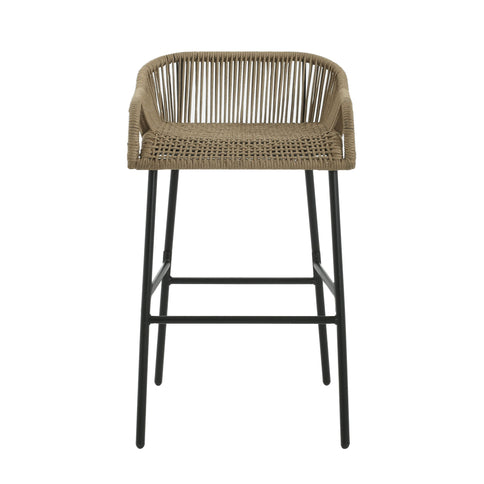 La Push - Outdoor Rope Barstool (Set of 2) - Black / Brown