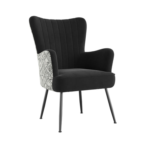 Accent Chair With Unique Print Fabric