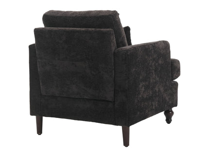 Modern Mid Century Wood Frame Armchair With Tufted Design