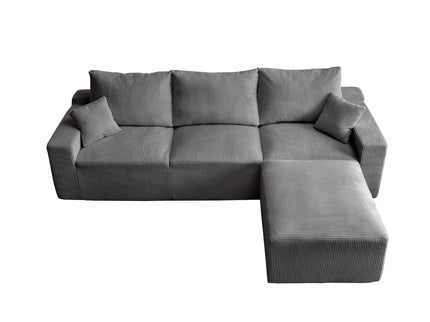 L Shaped Sectional Sofa, Full Compression 3 Seater Cloud Couch With Chaise