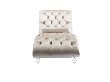 Chaise Lounge Indoor, Button Tufted Upholstered Chaise Lounge Chair With Pillow
