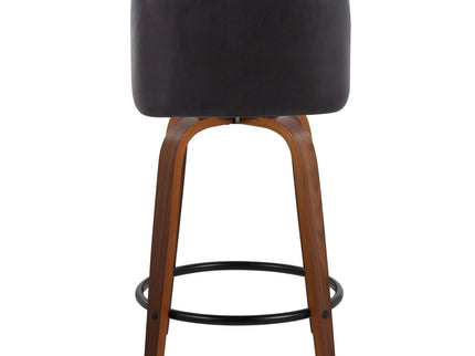 Toriano - Mid Century Modern, Fixed Height Counter Stool & Swivel And Round Footrest (Set of 2)