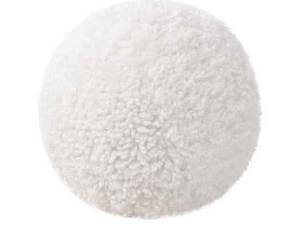 Ayla - Round Sphere Accent Ball Throw Pillow - Curly White