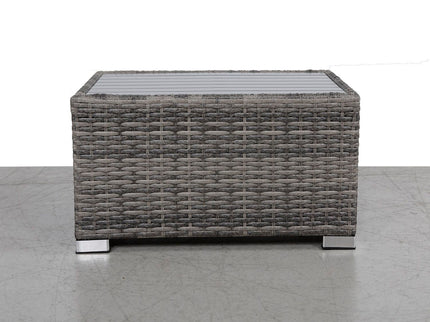 Chesterville - Slatted Side Table With Aluminum Top - Gray