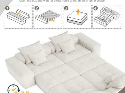 Modern Oversized Diy Combination Modular Sectional Sofa With Pillows