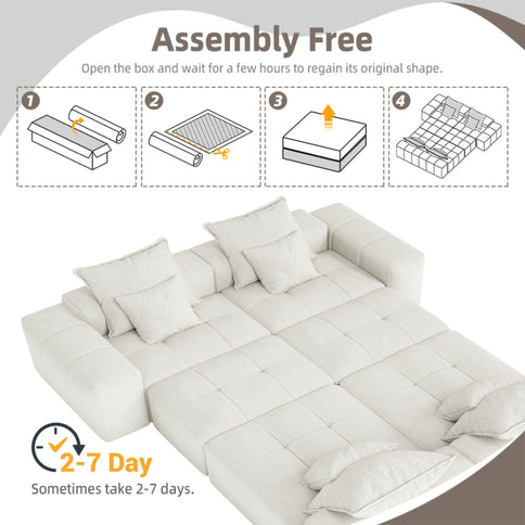 Modern Oversized Diy Combination Modular Sectional Sofa With Pillows